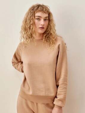 Reformation Jeans Womens Xs Beige Crew Neck Pullover